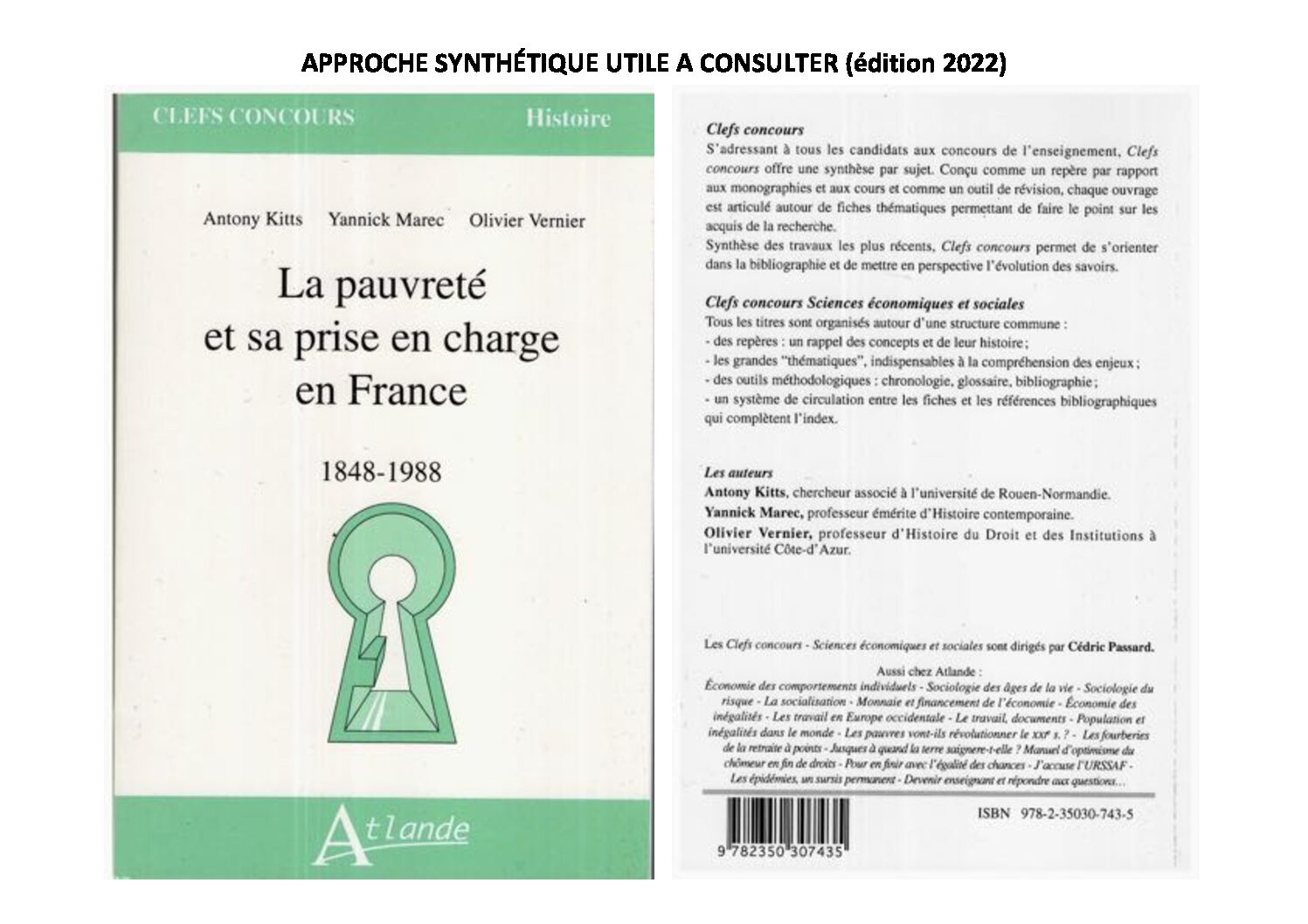 La pauvreté et sa prise en charge en France – 1848-1988